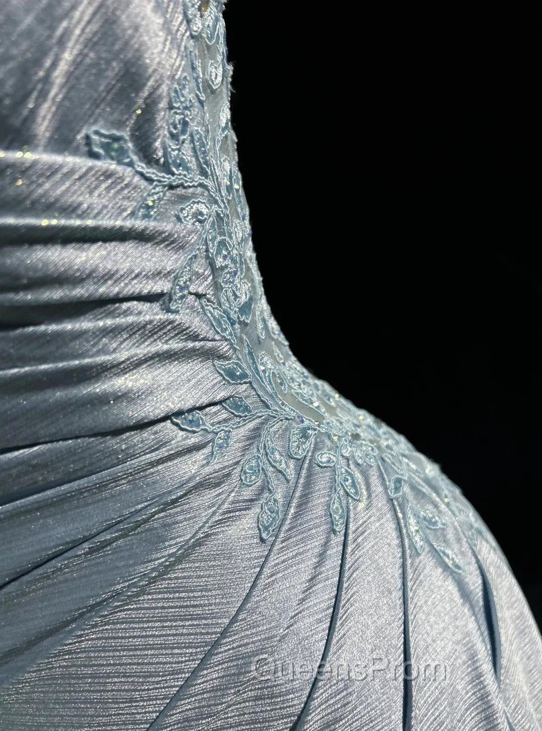 Beautiful Spaghetti Strap Mermaid Glitter Satin Long Evening Prom Backless Applique Evening Gown Simple Wedding Dress