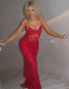 Beautiful Spaghetti Straps Birthday Party Dress Red Lace Classy Prom Dress