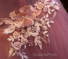 Beautiful Sweetheart Pink Tulle Party Dress, Pink Formal Dress