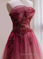 Beautiful Tulle Gradient with Beaded Long Party Dress A-line Gradient Evening Prom Dress Evening Prom Dress shops