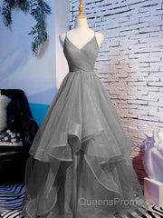 Beautiful Tulle Layers Straps Long Party Dress Formal Dress, A-Line Evening Evening Prom Dress