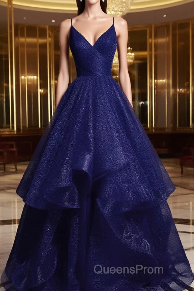 Beautiful Tulle Layers Straps Long Party Dress Formal Dress, A-Line Evening Evening Prom Dress Main image
