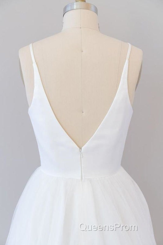 Beautiful V-neck Tulle A-line Wedding Dress