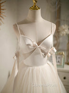 Beige Aline Tulle Short Evening Prom Dress Beige Tulle Homecoming Dress