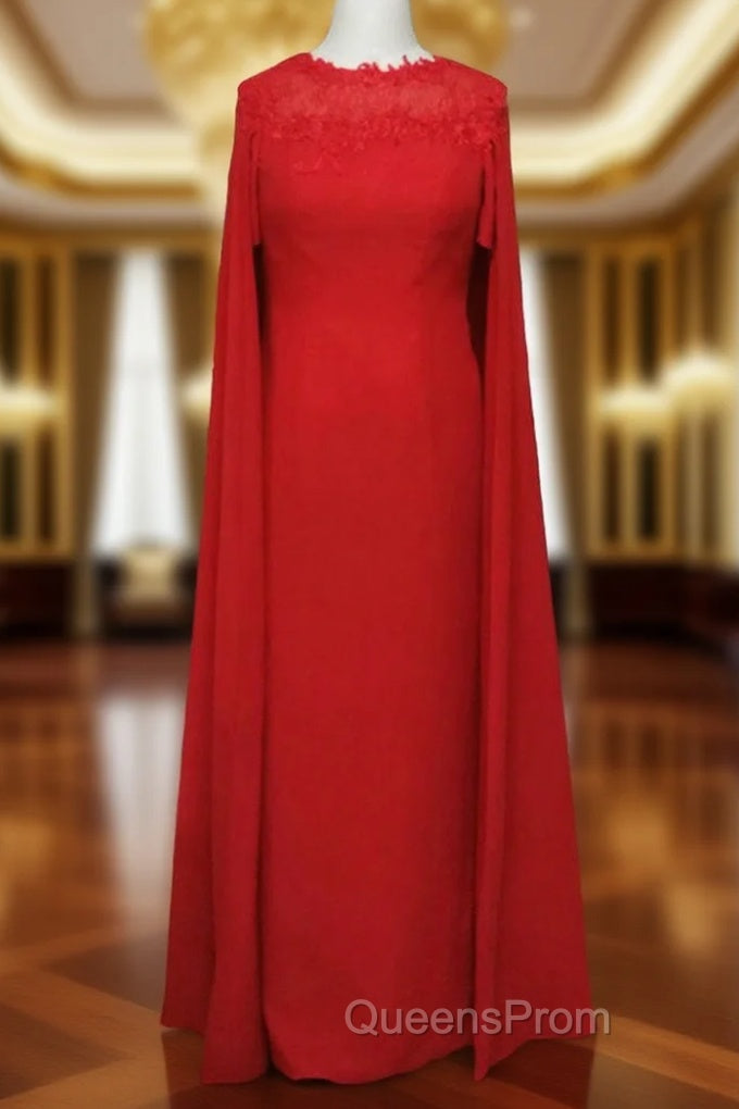 Best Long Evening Dress With Cape Mother of the Bride Dress Evening Dress Main image