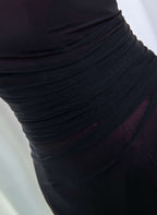 Black And Burgundy Scoop Straps Lace-Up Long Party Dress, Simple Long Classy Prom Dress