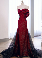 Black And Red Long Party Dress Classy Prom Dress, Sweetheart Satin Classy Evening Dress Classy Dress