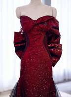 Black And Red Long Party Dress Classy Prom Dress, Sweetheart Satin Classy Evening Dress Classy Dress