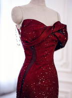Black And Red Long Party Dress Classy Prom Dress, Sweetheart Satin Classy Evening Dress Classy Dress
