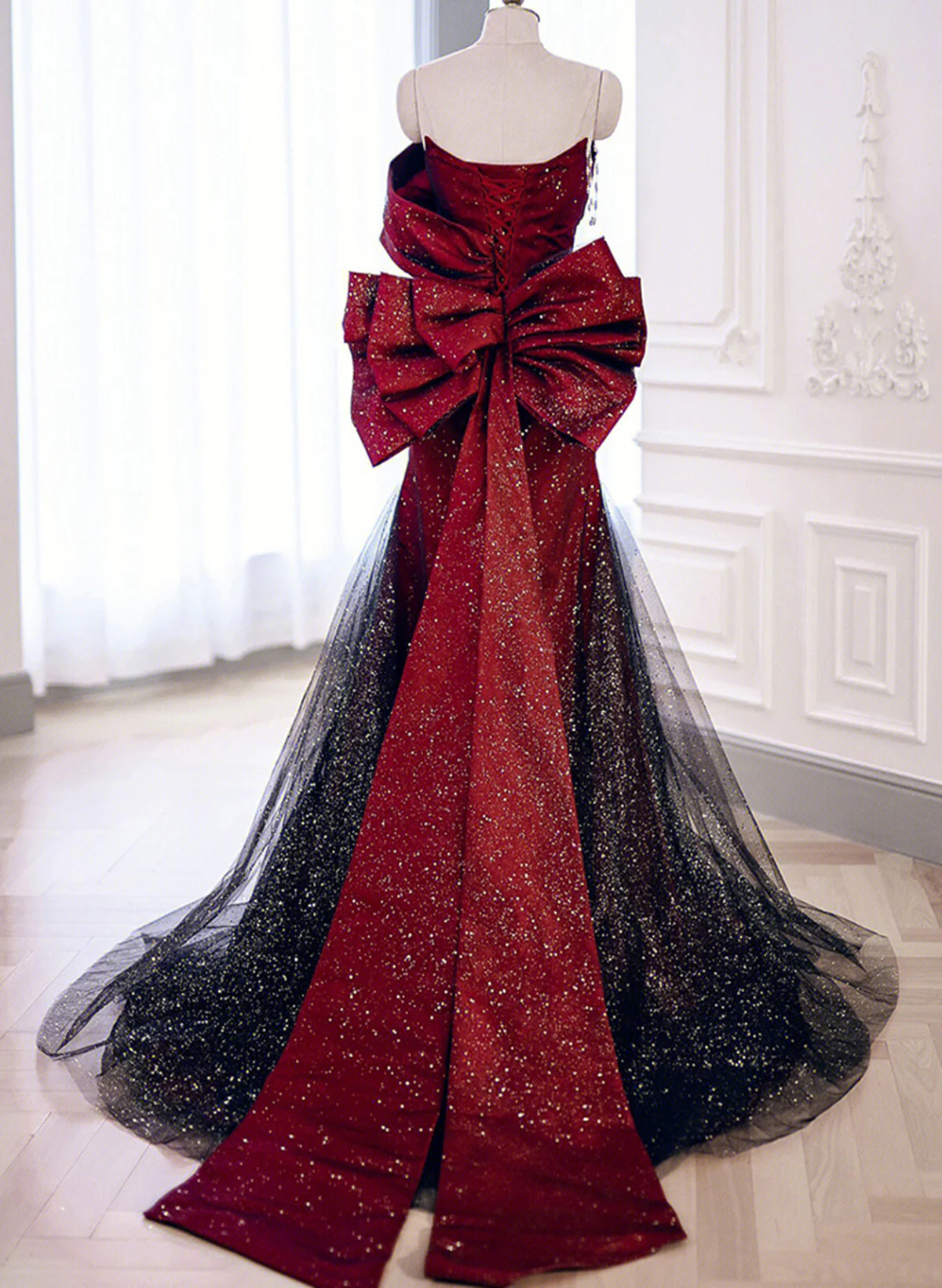 Black And Red Long Party Dress Classy Prom Dress, Sweetheart Satin Classy Evening Dress Classy Dress