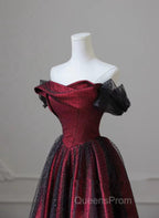 Black and Red Long Evening Prom Dress Evening Gown