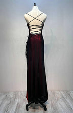 Black And Red Straps Simple Long Classy Dress, Black And Red Classy Evening Dress Classy Prom Dress