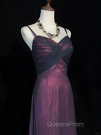 Black and Red Sweetheart Long Evening Dress, Straps Long Evening Prom Dress