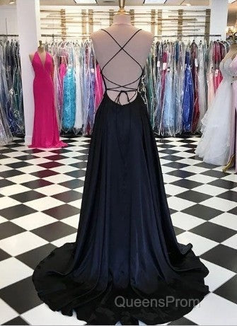 Black And Royal Blue Evening Prom Dress, Evening Gown, Graduation School Party Dress, Winter Formal Dress Secondary image