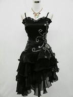 Black Chiffon Beaded Mini Satin Short Classy Prom Dress Homecoming Dress