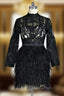 Black Evening Celebrity Dress Sheath Long Sleeves