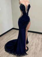 Black Girl Classy Prom Dress Long Mermaid Green Classy Prom Gown With Train