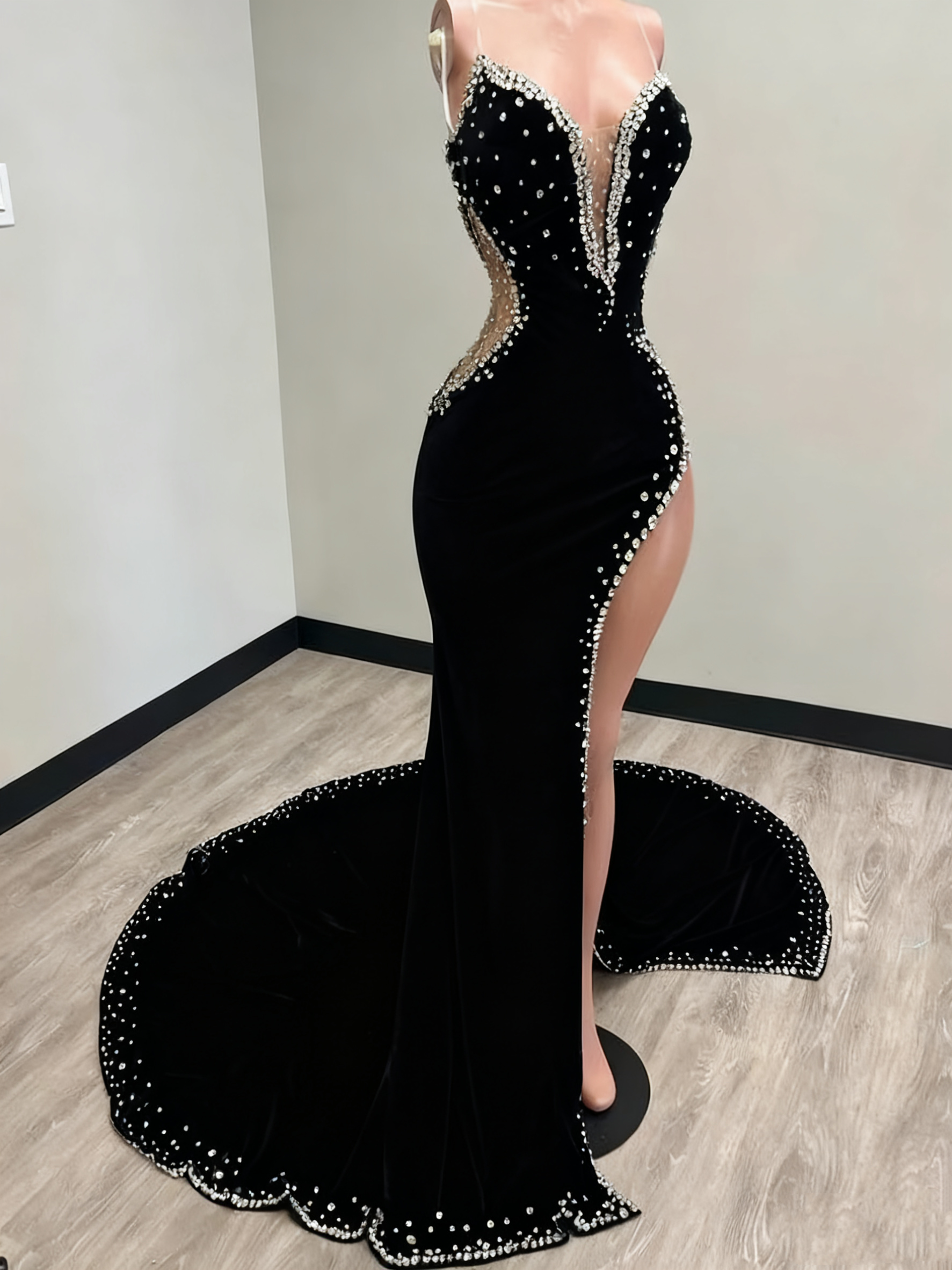 Black Girl Classy Prom Dress Long Mermaid Green Classy Prom Gown With Train