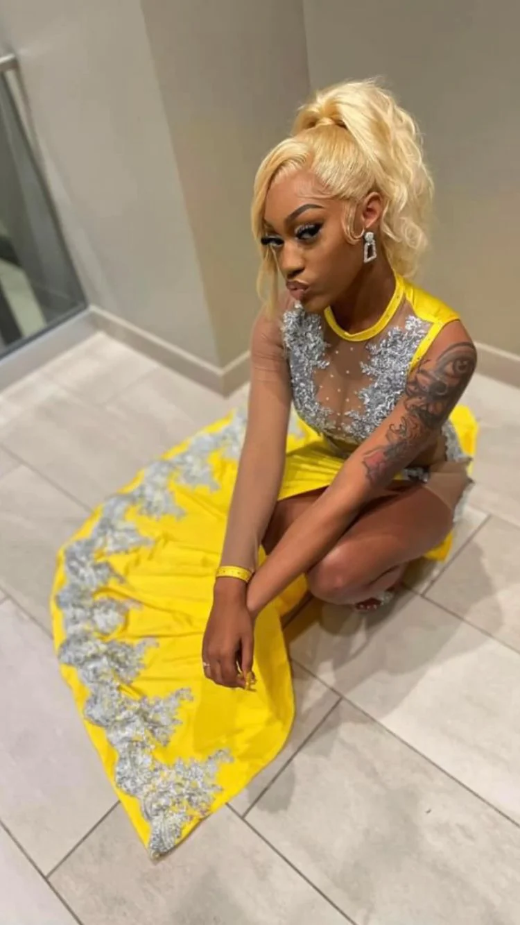 Black Girl Yellow Lace Classy Evening Dress,Silver Lace Classy Prom Dress, Sexy Classy Evening Dress