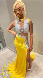 Black Girl Yellow Lace Classy Evening Dress,Silver Lace Classy Prom Dress, Sexy Classy Evening Dress