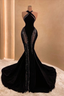 Black Halter Corset Mermaid Classy Prom Dress Sexy Classy Evening Dress