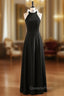 Black Halter Sleeveless Bow Evening Prom Dress