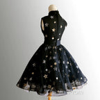 Black High Neckline Short Tulle Evening Prom Dress Black Homecoming Dress Evening Dress Evening Prom Dress shops