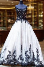 Black Lace Embroidery Wedding Dress