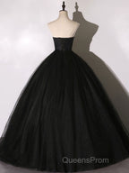 Black Long Evening Prom Dress, Black Lace Formal Evening Dress
