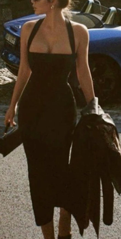 Black Long Classy Prom Dress Party Dress With Slit Secondary image