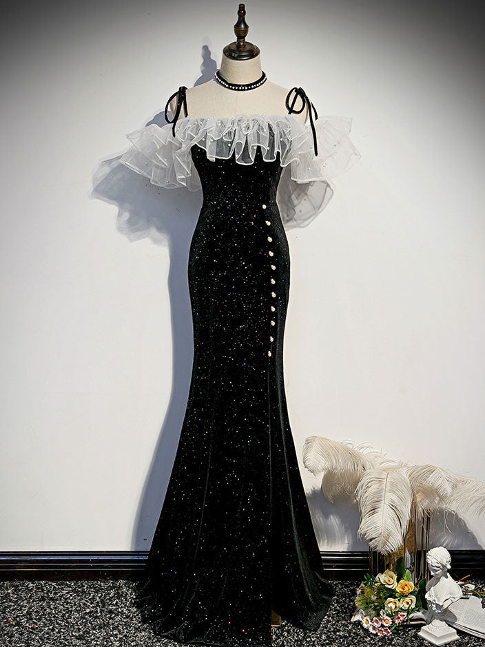 Black Mermaid Long Classy Prom Dress, Black Classy Evening Dress Main image