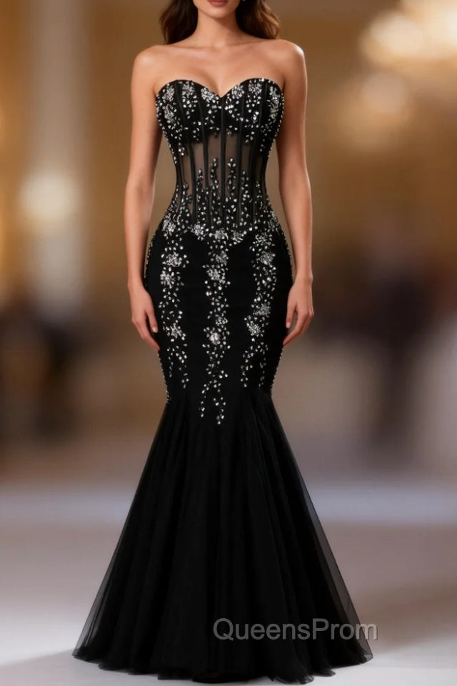 Black Mermaid Evening Prom Dress Sweetheart Evening Dress Main image
