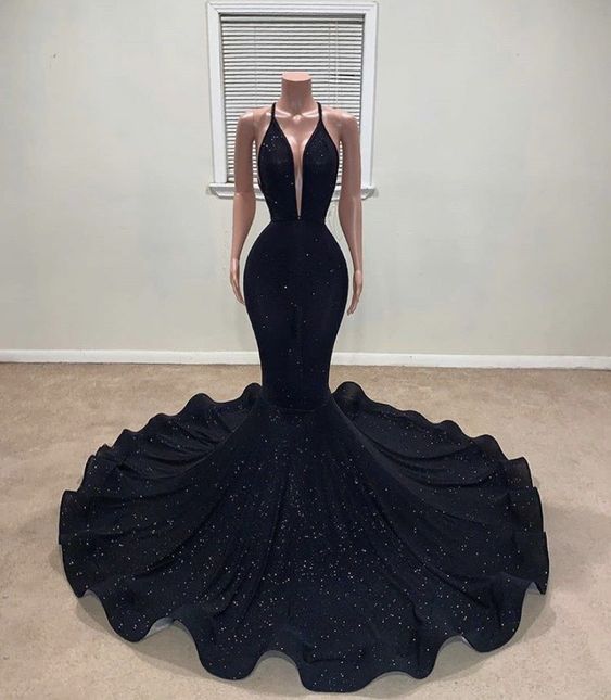 Black Mermaid Classy Prom Dress