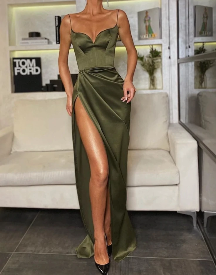 Black Mermaid Spaghetti Straps Cheap Long Classy Evening Classy Prom Dress