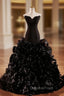 Black Mermaid Strapless Evening Prom Dress