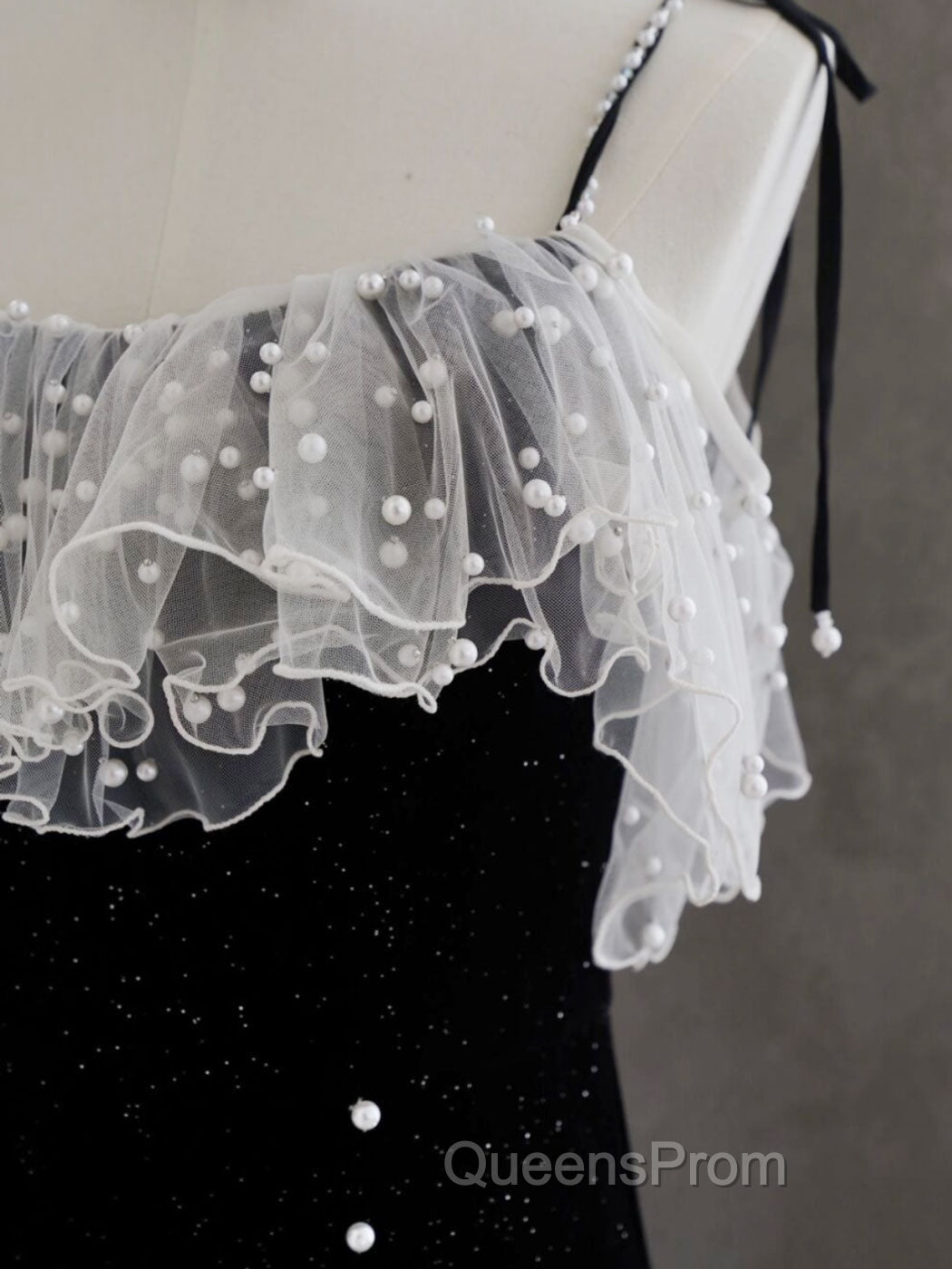 Black Mermaid Velvet Short Evening Prom Dress, Black Short Evening Dress