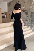 Black One Shoulder Slit Long Classy Evening Dress, Black Classy Dress Classy Prom Dress