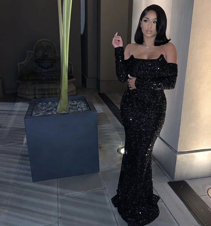 Black Classy Prom Dress, Graduation Party Dress, Classy Prom Dress Sequins