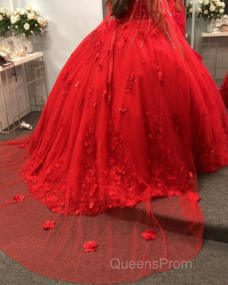 Black Quinceanera Dress with Flowers,Long Sweet 16 Dress