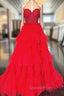 Black Red Purple Lace Evening Prom Dress, Black Red Purple Lace Evening Dress