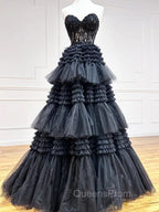 Black Red Purple Lace Evening Prom Dress, Black Red Purple Lace Evening Dress