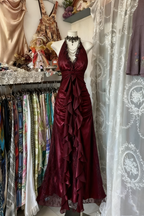 Black/Red Sweet Vintage Fashion Backless Long A-Line Chiffon Tulle Ball Gown Classy Evening Dress Birthday Dress