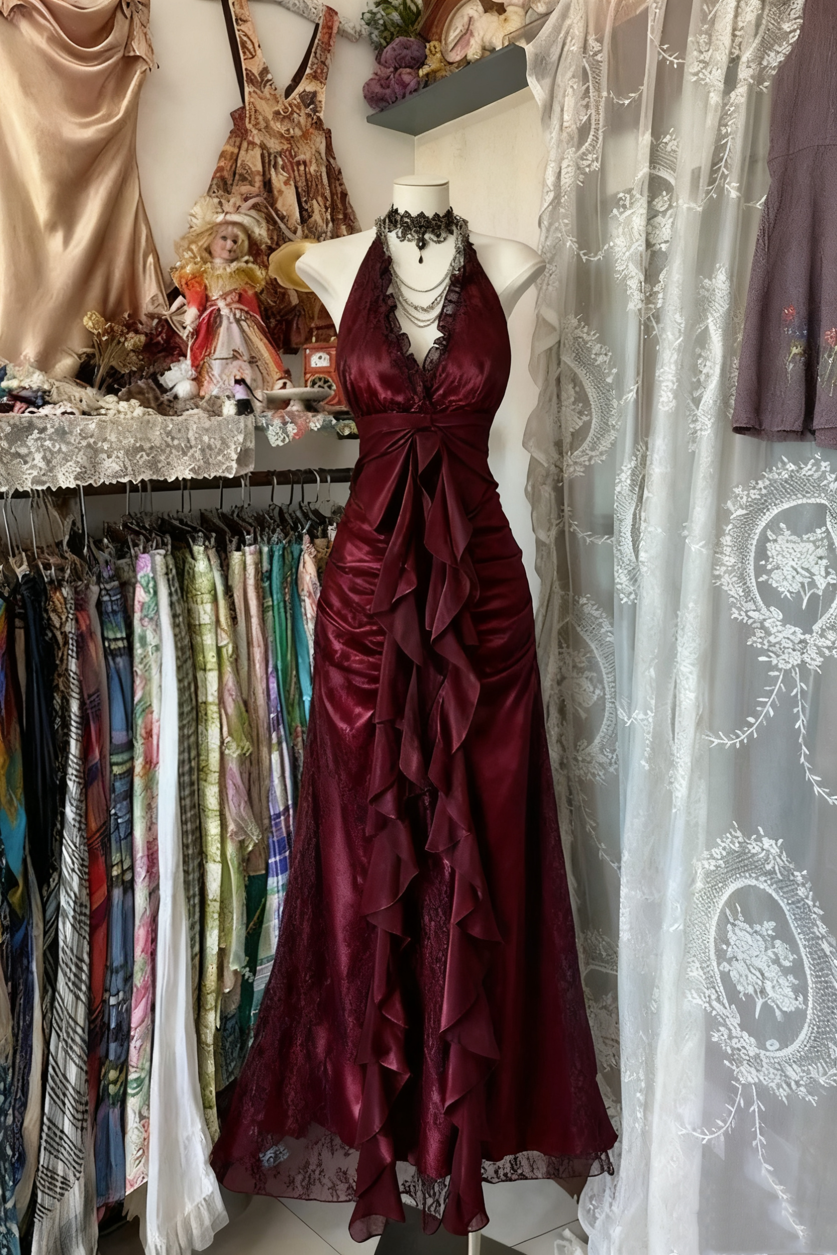 Black/Red Sweet Vintage Fashion Backless Long A-Line Chiffon Tulle Ball Gown Classy Evening Dress Birthday Dress