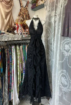Black/Red Sweet Vintage Fashion Backless Long A-Line Chiffon Tulle Ball Gown Classy Evening Dress Birthday Dress