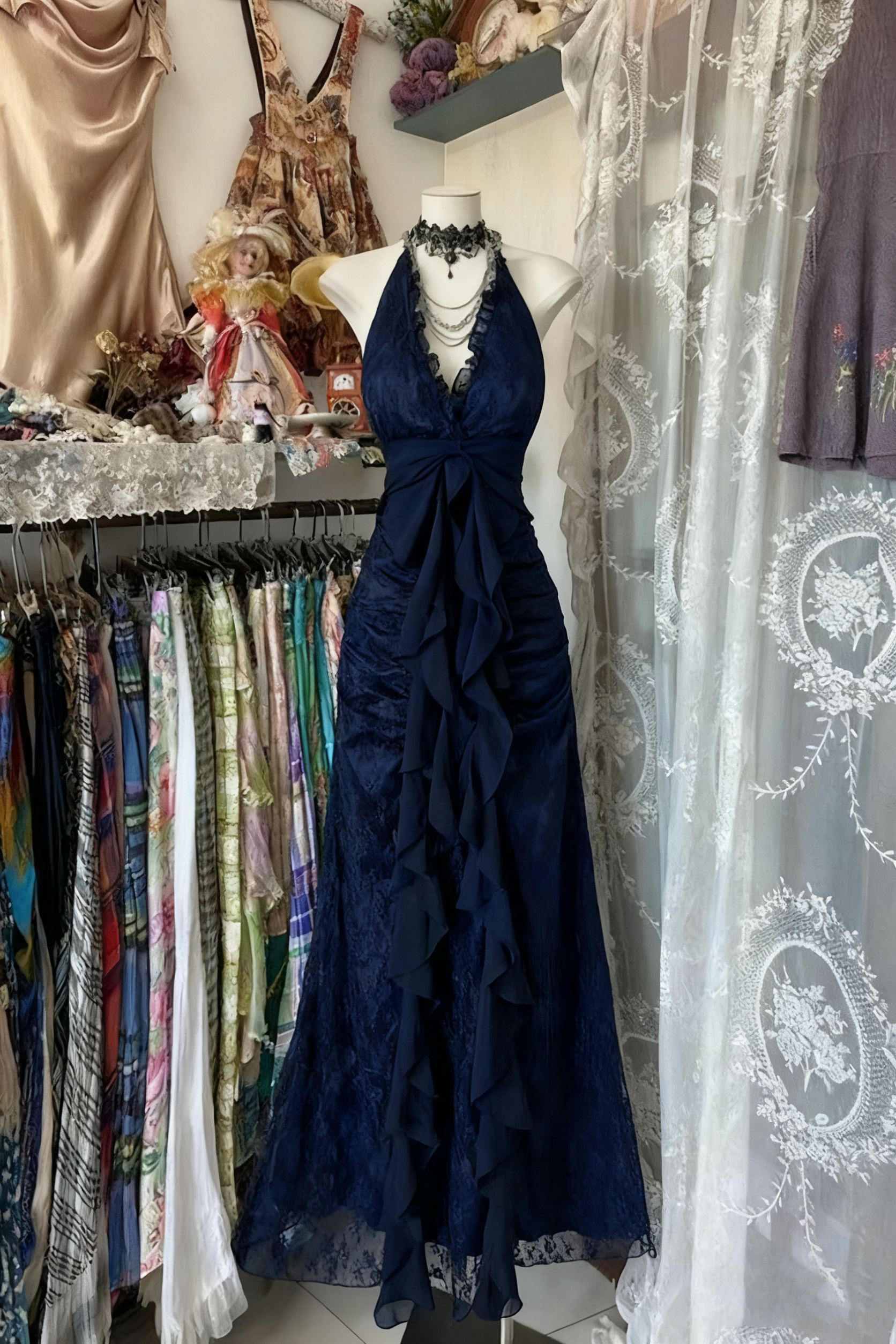 Black/Red Sweet Vintage Fashion Backless Long A-Line Chiffon Tulle Ball Gown Classy Evening Dress Birthday Dress
