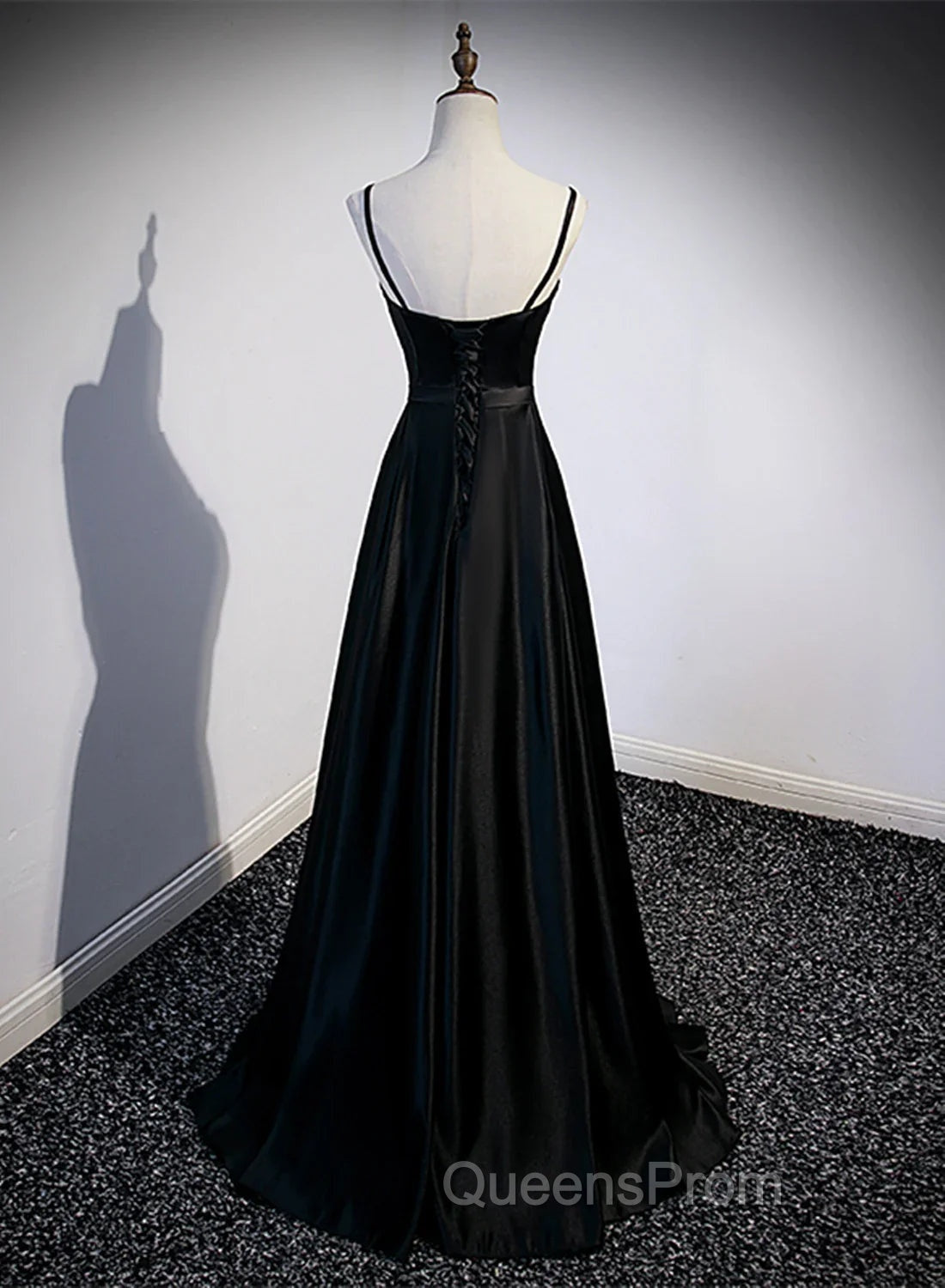 Black Satin Long Party Dress Black Simple Junior Evening Prom Dress Evening Prom Dress shops