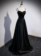 Black Satin Long Party Dress Black Simple Junior Evening Prom Dress Evening Prom Dress shops