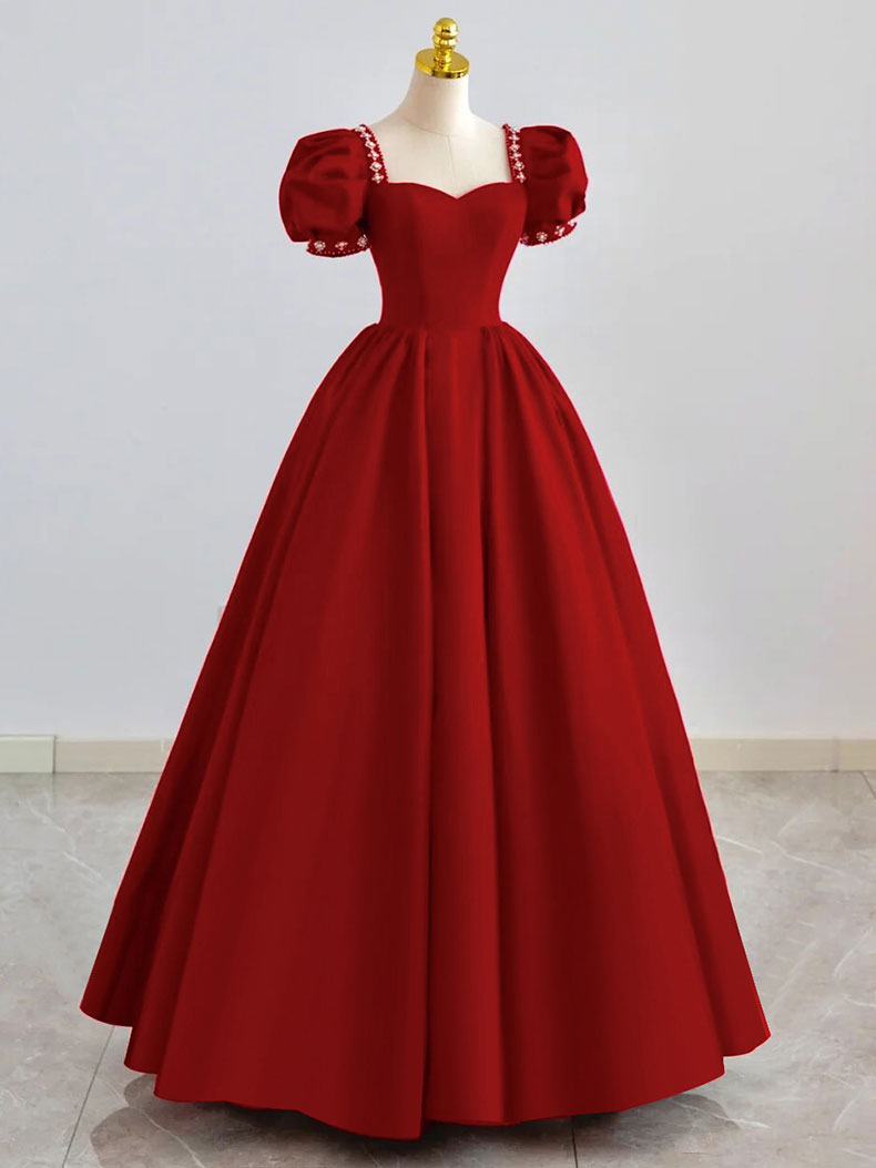Black Satin Long Classy Prom Dress, Black Prom Dress Secondary image