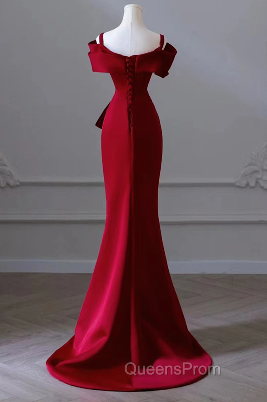 Black Satin Sweetheart Straps Long Evening Dress, Black Long Evening Prom Dress