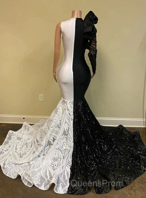 Black Sequin Trumpet Mermaid Long Sleeve Evening Prom Dress Secondary image